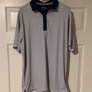 Walter Hagen Geometric Navy and White Polo